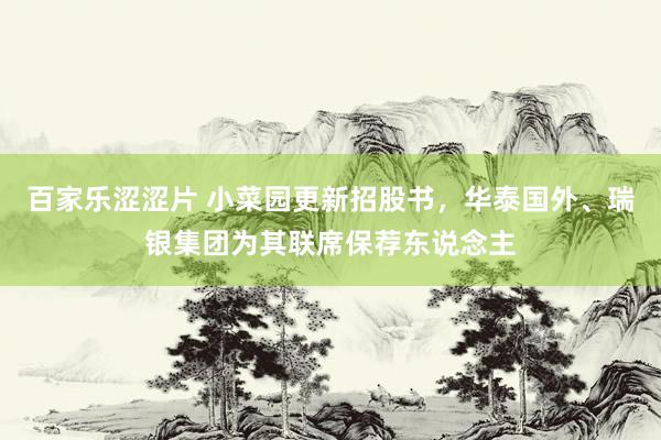 百家乐涩涩片 小菜园更新招股书，华泰国外、瑞银集团为其联席保荐东说念主