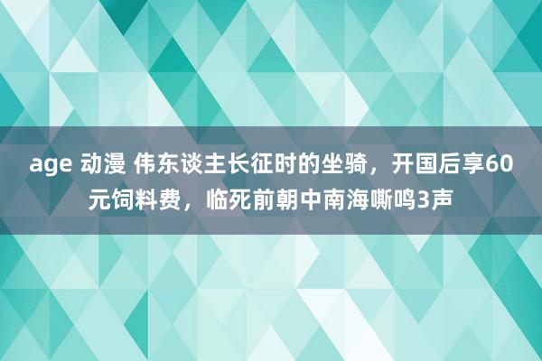 age 动漫 伟东谈主长征时的坐骑，开国后享60元饲料费，临死前朝中南海嘶鸣3声