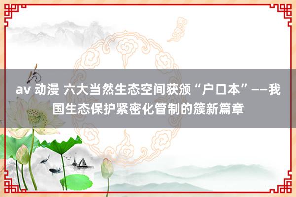 av 动漫 六大当然生态空间获颁“户口本”——我国生态保护紧密化管制的簇新篇章