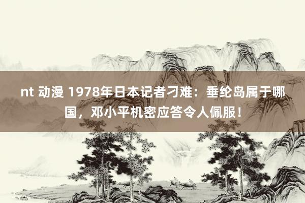 nt 动漫 1978年日本记者刁难：垂纶岛属于哪国，邓小平机密应答令人佩服！