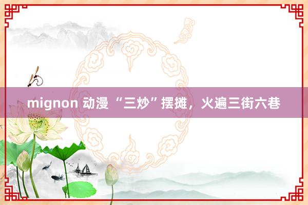 mignon 动漫 “三炒”摆摊，火遍三街六巷